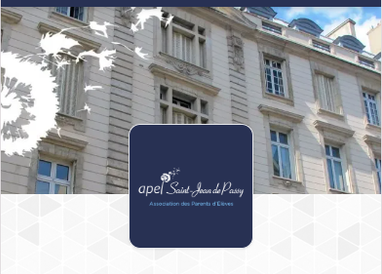 Crop of the home screen — the façade of Saint-Jean de Passy and the APEL logo, on the key visual of the Tombola Solidaire 2026