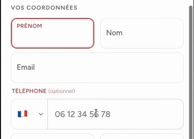 Crop: "Your details" — form and tax receipt