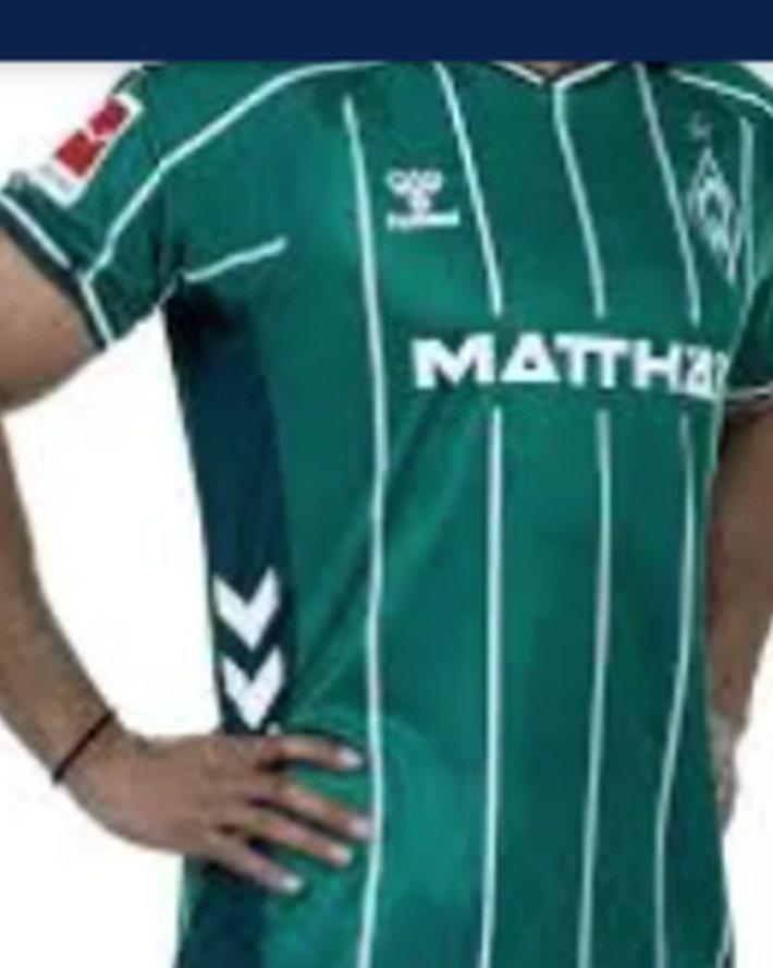 Headline prize — green Werder Bremen jersey signed by Isaac Schmidt, a former Lausanne-Sport player, shown from the front.