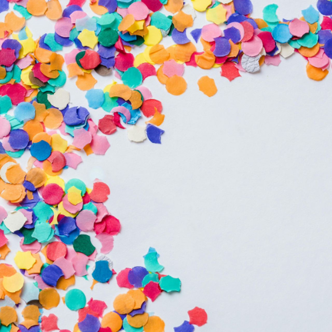 Burst of confetti as the winners of a raffle are announced.